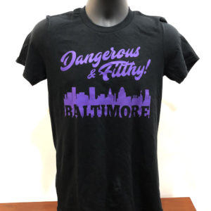 Middle Age Moguls Baltimore Skyline Purple Tee